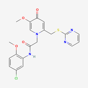 molecular formula C20H19ClN4O4S B2408233 N-(5-chloro-2-methoxyphenyl)-2-(5-methoxy-4-oxo-2-((pyrimidin-2-ylthio)methyl)pyridin-1(4H)-yl)acetamide CAS No. 920340-57-4