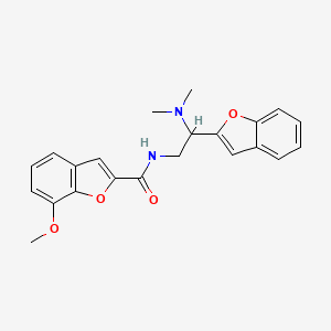 molecular formula C22H22N2O4 B2408262 N-[2-(1-benzofuran-2-yl)-2-(dimethylamino)ethyl]-7-methoxy-1-benzofuran-2-carboxamide CAS No. 2034466-47-0