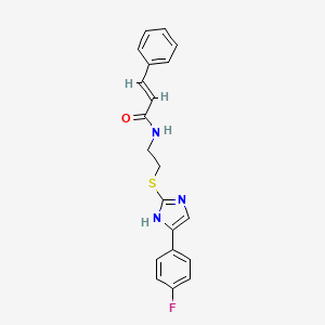 molecular formula C20H18FN3OS B2408266 N-(2-((5-(4-fluorophenyl)-1H-imidazol-2-yl)thio)ethyl)cinnamamide CAS No. 897456-45-0