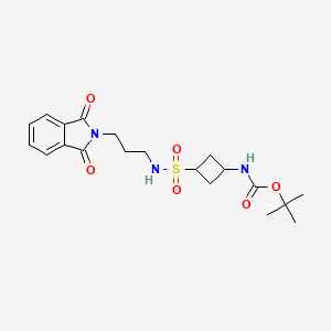 molecular formula C20H27N3O6S B2408289 Tert-butyl N-[3-[3-(1,3-dioxoisoindol-2-yl)propylsulfamoyl]cyclobutyl]carbamate CAS No. 2567498-17-1