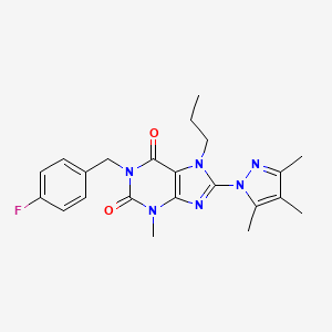 1-(4-fluorobenzyl)-3-methyl-7-propyl-8-(3,4,5-trimethyl-1H-pyrazol-1-yl)-1H-purine-2,6(3H,7H)-dione