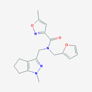 N-(furan-2-ylmethyl)-5-methyl-N-((1-methyl-1,4,5,6-tetrahydrocyclopenta[c]pyrazol-3-yl)methyl)isoxazole-3-carboxamide