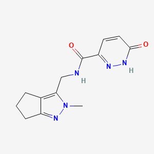 molecular formula C13H15N5O2 B2408382 N-((2-methyl-2,4,5,6-tetrahydrocyclopenta[c]pyrazol-3-yl)methyl)-6-oxo-1,6-dihydropyridazine-3-carboxamide CAS No. 2034508-04-6