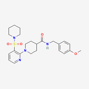 molecular formula C24H32N4O4S B2408386 N-[(4-methoxyphenyl)methyl]-1-[3-(piperidine-1-sulfonyl)pyridin-2-yl]piperidine-4-carboxamide CAS No. 1215613-74-3