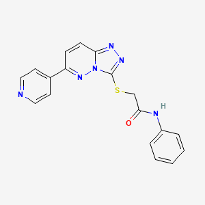 molecular formula C18H14N6OS B2408392 N-phenyl-2-[(6-pyridin-4-yl-[1,2,4]triazolo[4,3-b]pyridazin-3-yl)sulfanyl]acetamide CAS No. 894059-80-4