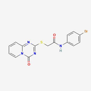 molecular formula C15H11BrN4O2S B2408402 N-(4-bromophenyl)-2-(4-oxopyrido[1,2-a][1,3,5]triazin-2-yl)sulfanylacetamide CAS No. 896333-31-6