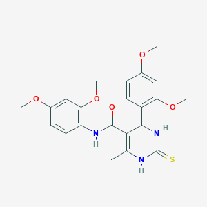 molecular formula C22H25N3O5S B2408409 N,4-bis(2,4-dimethoxyphenyl)-6-methyl-2-thioxo-1,2,3,4-tetrahydropyrimidine-5-carboxamide CAS No. 431892-98-7