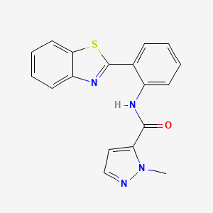 molecular formula C18H14N4OS B2408416 N-(2-(benzo[d]thiazol-2-yl)phenyl)-1-methyl-1H-pyrazole-5-carboxamide CAS No. 1019096-86-6