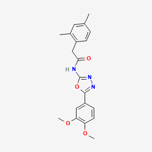 molecular formula C20H21N3O4 B2408434 N-[5-(3,4-dimethoxyphenyl)-1,3,4-oxadiazol-2-yl]-2-(2,4-dimethylphenyl)acetamide CAS No. 941996-25-4
