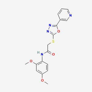 molecular formula C17H16N4O4S B2408450 N-(2,4-dimethoxyphenyl)-2-{[5-(pyridin-3-yl)-1,3,4-oxadiazol-2-yl]sulfanyl}acetamide CAS No. 876573-83-0