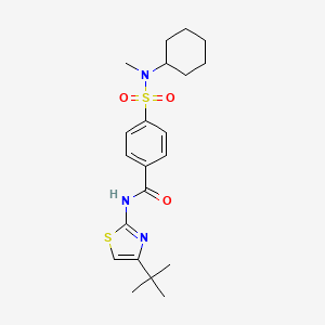 molecular formula C21H29N3O3S2 B2408480 N-(4-tert-butyl-1,3-thiazol-2-yl)-4-[cyclohexyl(methyl)sulfamoyl]benzamide CAS No. 683264-29-1