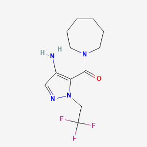 molecular formula C12H17F3N4O B2408484 5-(azepane-1-carbonyl)-1-(2,2,2-trifluoroethyl)-1H-pyrazol-4-amine CAS No. 2101196-51-2
