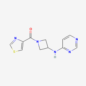 molecular formula C11H11N5OS B2408485 N-[1-(1,3-thiazole-4-carbonyl)azetidin-3-yl]pyrimidin-4-amine CAS No. 2097869-39-9