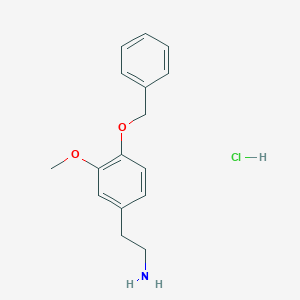 molecular formula C16H20ClNO2 B024085 2-(3-Methoxy-4-phenylmethoxyphenyl)ethanamine hydrochloride CAS No. 1860-57-7