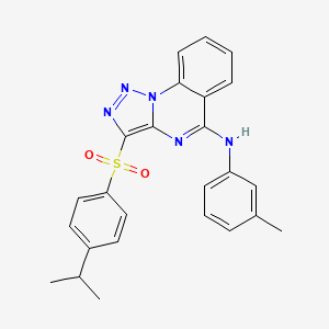 molecular formula C25H23N5O2S B2408543 N-(3-methylphenyl)-3-[4-(propan-2-yl)benzenesulfonyl]-[1,2,3]triazolo[1,5-a]quinazolin-5-amine CAS No. 899760-81-7