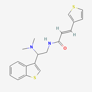 (E)-N-(2-(benzo[b]thiophen-3-yl)-2-(dimethylamino)ethyl)-3-(thiophen-3-yl)acrylamide