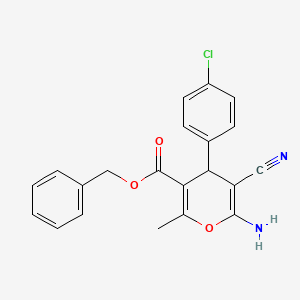 Benzyl 6-amino-4-(4-chlorophenyl)-5-cyano-2-methyl-4H-pyran-3-carboxylate