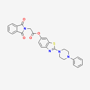 2-(4-Phenylpiperazin-1-yl)benzo[d]thiazol-6-yl 2-(1,3-dioxoisoindolin-2-yl)acetate