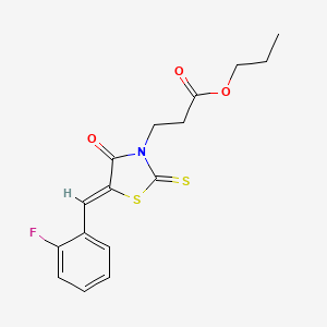 propyl 3-[(5Z)-5-[(2-fluorophenyl)methylidene]-4-oxo-2-sulfanylidene-1,3-thiazolidin-3-yl]propanoate