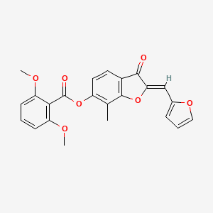 (Z)-2-(furan-2-ylmethylene)-7-methyl-3-oxo-2,3-dihydrobenzofuran-6-yl 2,6-dimethoxybenzoate