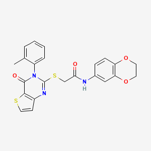 N-(2,3-dihydro-1,4-benzodioxin-6-yl)-2-{[3-(2-methylphenyl)-4-oxo-3,4-dihydrothieno[3,2-d]pyrimidin-2-yl]sulfanyl}acetamide