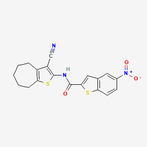 N-(3-cyano-5,6,7,8-tetrahydro-4H-cyclohepta[b]thiophen-2-yl)-5-nitrobenzo[b]thiophene-2-carboxamide