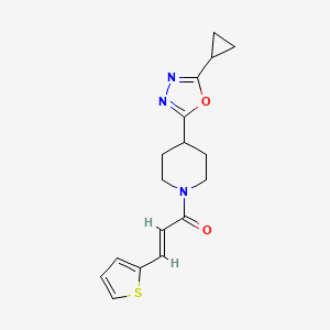 (E)-1-(4-(5-cyclopropyl-1,3,4-oxadiazol-2-yl)piperidin-1-yl)-3-(thiophen-2-yl)prop-2-en-1-one