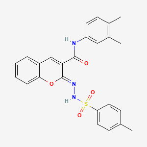 (Z)-N-(3,4-dimethylphenyl)-2-(2-tosylhydrazono)-2H-chromene-3-carboxamide