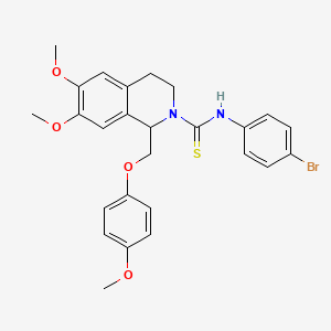 N-(4-bromophenyl)-6,7-dimethoxy-1-((4-methoxyphenoxy)methyl)-3,4-dihydroisoquinoline-2(1H)-carbothioamide