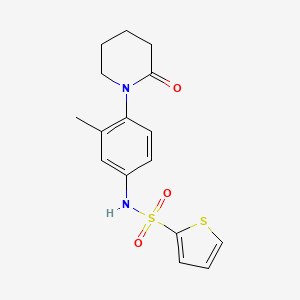 molecular formula C16H18N2O3S2 B2408635 N-[3-methyl-4-(2-oxopiperidin-1-yl)phenyl]thiophene-2-sulfonamide CAS No. 941982-94-1