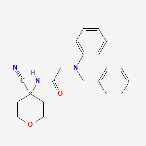 molecular formula C21H23N3O2 B2408636 2-[benzyl(phenyl)amino]-N-(4-cyanooxan-4-yl)acetamide CAS No. 1797016-62-6