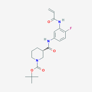 Tert-butyl (3S)-3-[[4-fluoro-3-(prop-2-enoylamino)phenyl]carbamoyl]piperidine-1-carboxylate