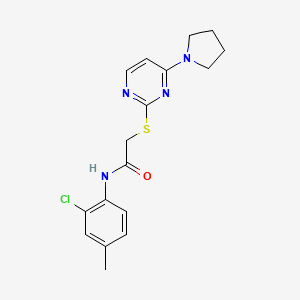 N-(2-chloro-4-methylphenyl)-2-((4-(pyrrolidin-1-yl)pyrimidin-2-yl)thio)acetamide