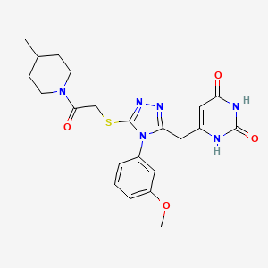 6-[[4-(3-methoxyphenyl)-5-[2-(4-methylpiperidin-1-yl)-2-oxoethyl]sulfanyl-1,2,4-triazol-3-yl]methyl]-1H-pyrimidine-2,4-dione