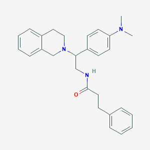 N-(2-(3,4-dihydroisoquinolin-2(1H)-yl)-2-(4-(dimethylamino)phenyl)ethyl)-3-phenylpropanamide