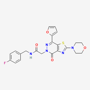 molecular formula C22H20FN5O4S B2408652 N-(4-fluorobenzyl)-2-(7-(furan-2-yl)-2-morpholino-4-oxothiazolo[4,5-d]pyridazin-5(4H)-yl)acetamide CAS No. 1021045-48-6