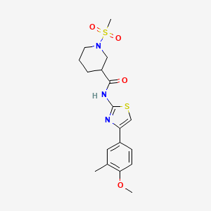 molecular formula C18H23N3O4S2 B2408656 N-(4-(4-methoxy-3-methylphenyl)thiazol-2-yl)-1-(methylsulfonyl)piperidine-3-carboxamide CAS No. 1060211-46-2