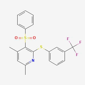 4,6-Dimethyl-3-(phenylsulfonyl)-2-{[3-(trifluoromethyl)phenyl]sulfanyl}pyridine