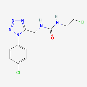 molecular formula C11H12Cl2N6O B2408660 1-(2-chloroethyl)-3-((1-(4-chlorophenyl)-1H-tetrazol-5-yl)methyl)urea CAS No. 942000-75-1