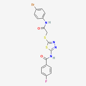 N-(5-((2-((4-bromophenyl)amino)-2-oxoethyl)thio)-1,3,4-thiadiazol-2-yl)-4-fluorobenzamide