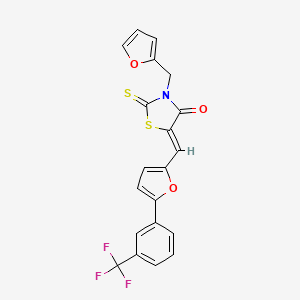 (Z)-3-(furan-2-ylmethyl)-2-thioxo-5-((5-(3-(trifluoromethyl)phenyl)furan-2-yl)methylene)thiazolidin-4-one