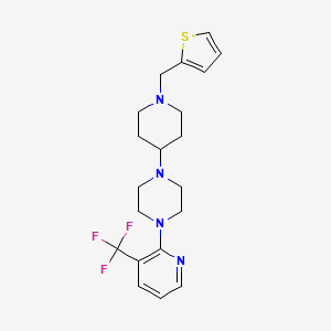 molecular formula C20H25F3N4S B2408697 1-(1-(Thiophen-2-ylmethyl)piperidin-4-yl)-4-(3-(trifluoromethyl)pyridin-2-yl)piperazine CAS No. 2034244-21-6