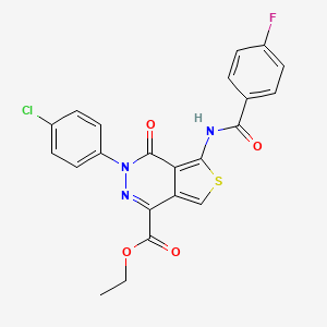 molecular formula C22H15ClFN3O4S B2408700 Ethyl 3-(4-chlorophenyl)-5-[(4-fluorobenzoyl)amino]-4-oxothieno[3,4-d]pyridazine-1-carboxylate CAS No. 851950-41-9