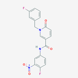 molecular formula C19H13F2N3O4 B2408704 N-(4-fluoro-3-nitrophenyl)-1-[(3-fluorophenyl)methyl]-6-oxo-1,6-dihydropyridine-3-carboxamide CAS No. 942009-09-8