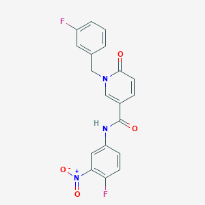molecular formula C19H13F2N3O4 B2408704 N-(4-fluoro-3-nitrophenyl)-1-[(3-fluorophenyl)methyl]-6-oxopyridine-3-carboxamide CAS No. 942009-09-8
