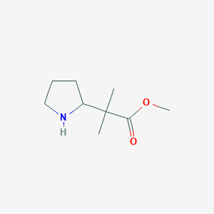 molecular formula C9H17NO2 B2408709 2-Methyl-2-pyrrolidin-2-yl-propionic acid methyl ester CAS No. 86000-16-0