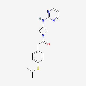 molecular formula C18H22N4OS B2408714 2-(4-(Isopropylthio)phenyl)-1-(3-(pyrimidin-2-ylamino)azetidin-1-yl)ethanone CAS No. 2034420-28-3