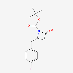 molecular formula C15H18FNO3 B2408715 Tert-butyl 2-(4-fluorobenzyl)-4-oxoazetidine-1-carboxylate CAS No. 1881329-99-2