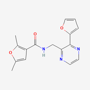 N-((3-(furan-2-yl)pyrazin-2-yl)methyl)-2,5-dimethylfuran-3-carboxamide