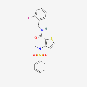 molecular formula C20H19FN2O3S2 B2408722 3-(N,4-dimethylphenylsulfonamido)-N-(2-fluorobenzyl)thiophene-2-carboxamide CAS No. 1226450-03-8